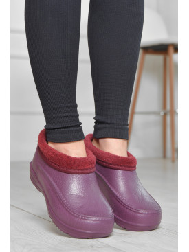 Калоші жіночі на хутрі бордового кольору 21 166445C Калоші жіночі на хутрі бордового кольору 21 166445C