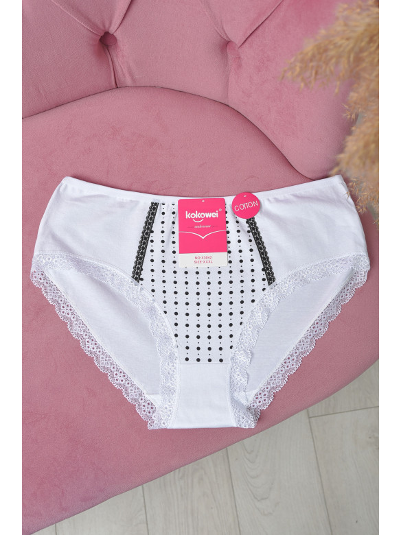 Трусы женские полубатальные белого цвета размер 3XL 3042 166542C