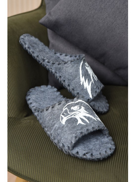 Тапочки комнатные мужские фетровые серого цвета 368М 166557C