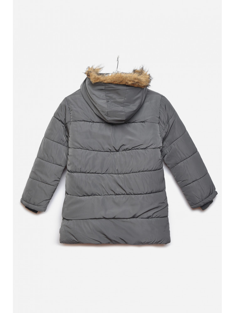 Куртка детская зимняя для мальчика темно-серого цвета 215 166566C