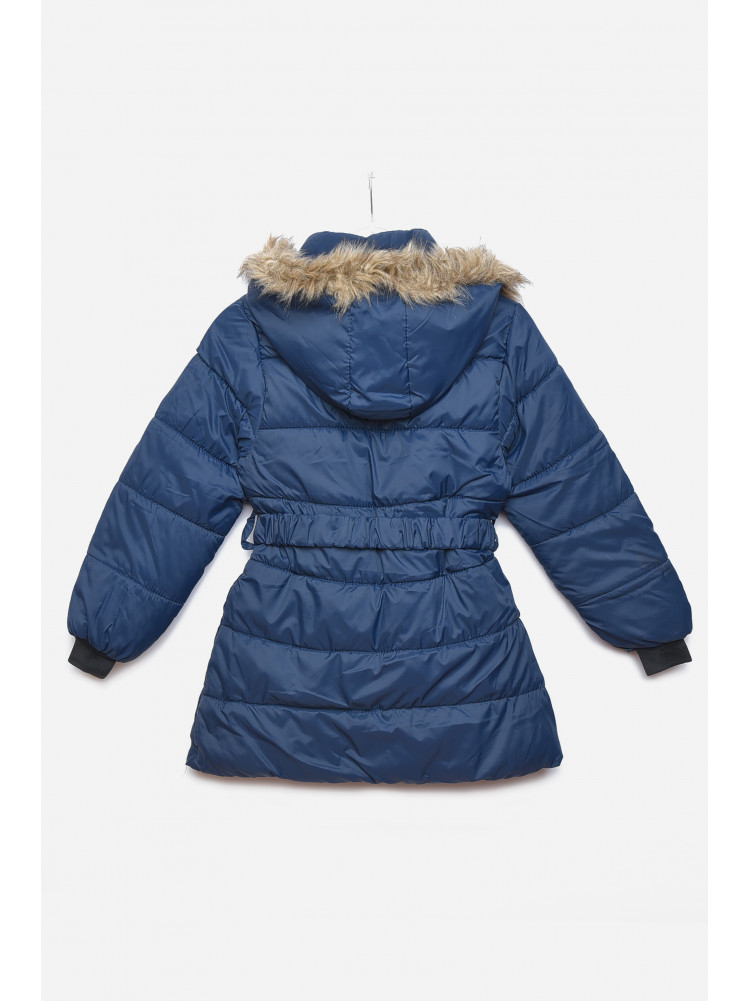 Куртка дитяча зимова  для дівчинки темно-синього кольору 166570C