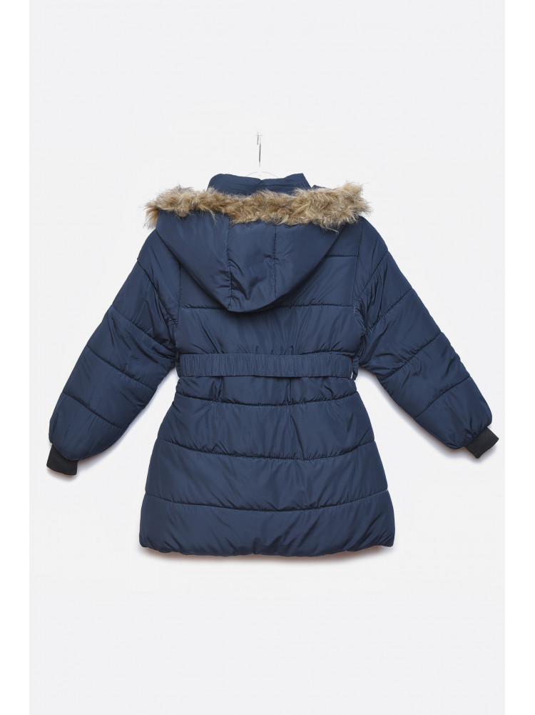 Куртка дитяча зимова  для дівчинки темно-синього кольору 166571C