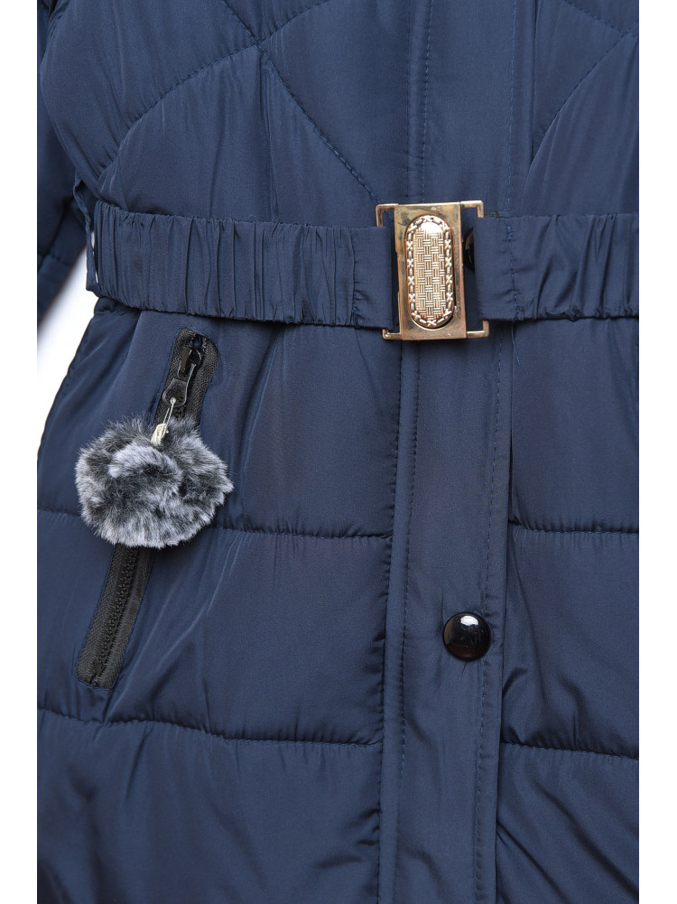 Куртка детская зимняя для девочки темно-синего цвета 166571C