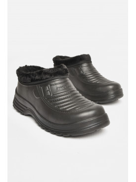 Калоші чоловічі на хутрі чорного кольору 166588C