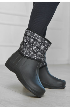 Дутики жіночі на хутрі чорного кольору 166651C