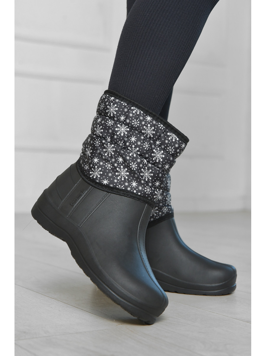 Дутики жіночі на хутрі чорного кольору 166651C