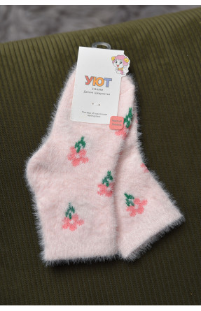 Носки детские для девочки норка розового цвета М-6 167116C
