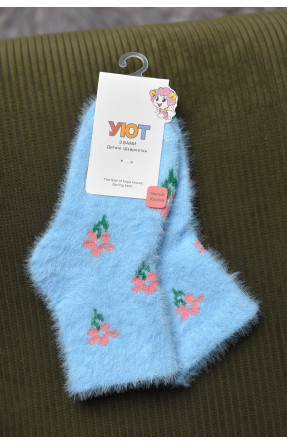 Шкарпетки дитячі для дівчинки норка блакитного кольору М-6 167121C