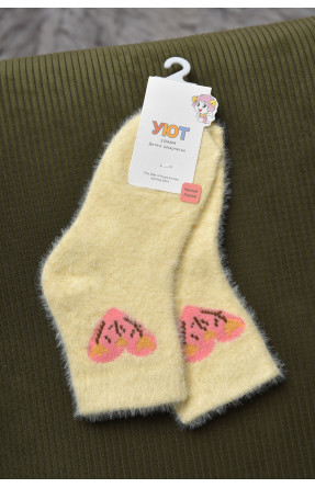 Шкарпетки дитячі для дівчинки норка светло-жолтого кольору М-6 167132C