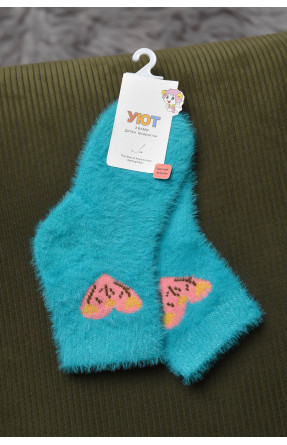 Шкарпетки дитячі для дівчинки норка бірюзового кольору М-6 167135C