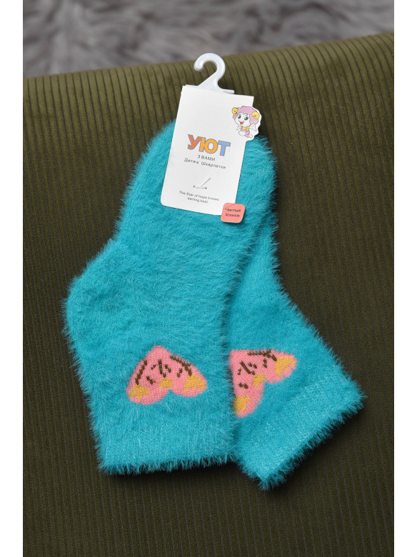 Носки детские для девочки норка бирюзового цвета М-6 167135C