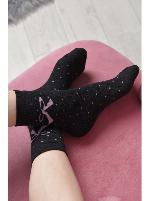 Шкарпетки махрові жіночі чорного кольору розмір 36-41 883 167348C
