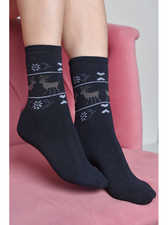 Носки махровые женские темно-синего цвета размер 36-41 881 167356C