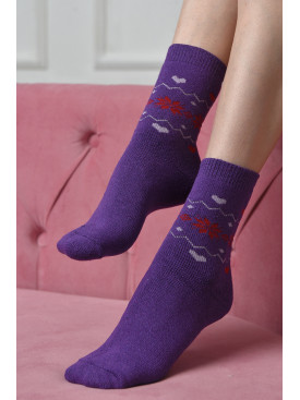 Шкарпетки махрові жіночі фіолетового кольору розмір 36-41 882 167365C