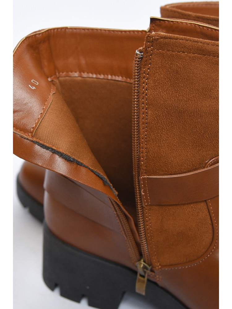 Ботинки женские демисезонные светло-коричневого цвета на молнии 8в995 167635C