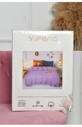 Комплект постельного белья фиолетово-горчичного цвета полуторка 21-06-JС 167774C