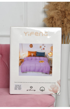 Комплект постельного белья коричнево-фиолетового цвета двуспальный 21-06-JC 167785C