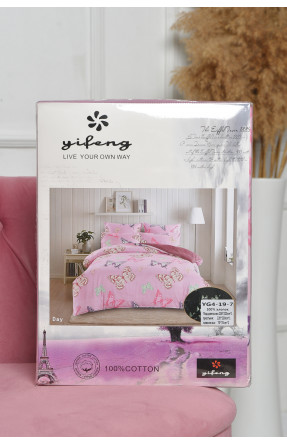 Комплект постельного белья розового цвета евро YG4-19-7 167818C
