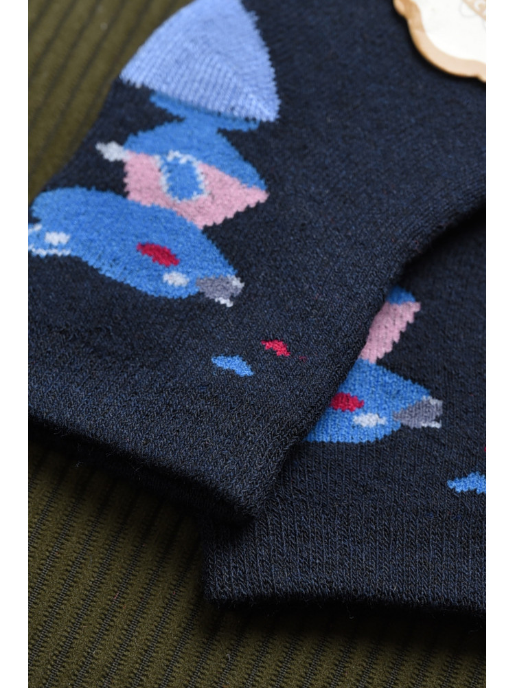 Шкарпетки дитячі махрові чорного кольору D599 167836C