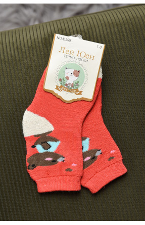 Шкарпетки дитячі махрові червоного кольору D599 167838C
