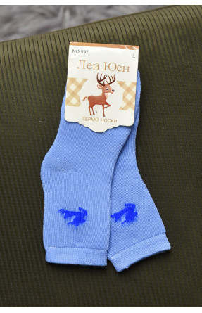 Шкарпетки дитячі махрові блакитного кольору 597 167855C