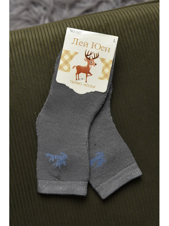 Шкарпетки дитячі махрові сірого кольору 597 167857C