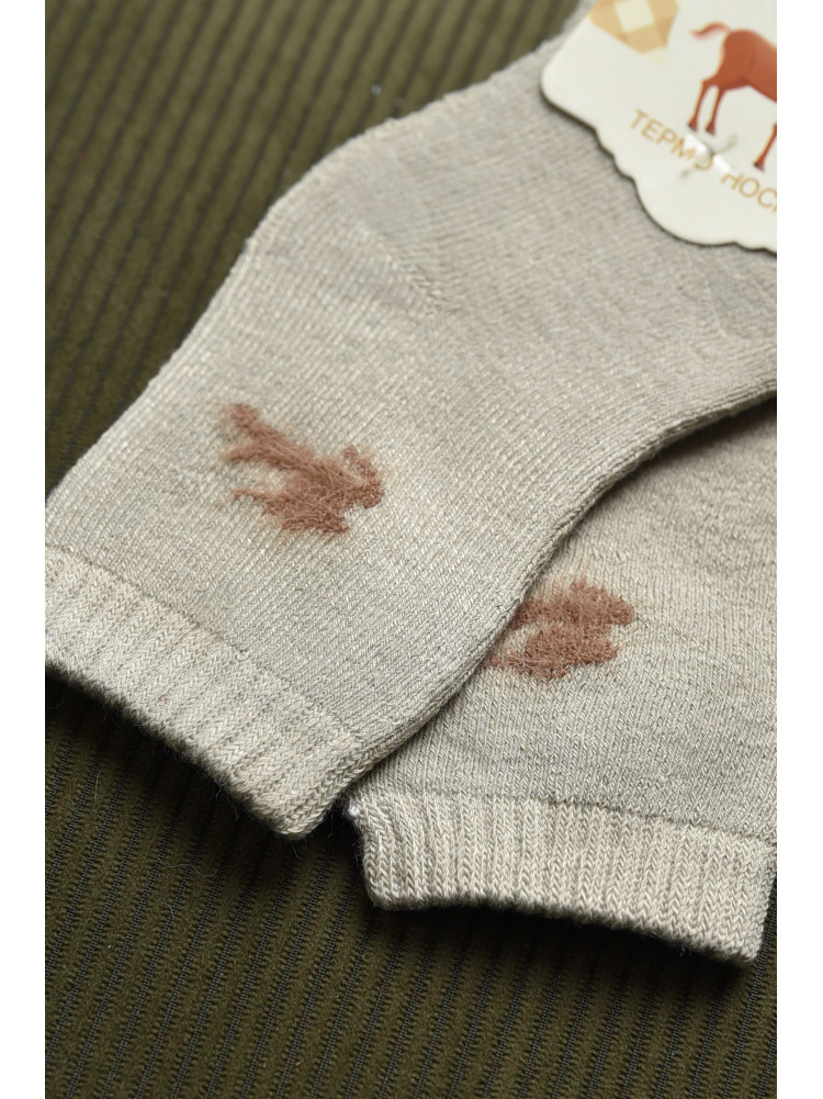 Носки детские махровые темно-бежевого цвета 597 167864C