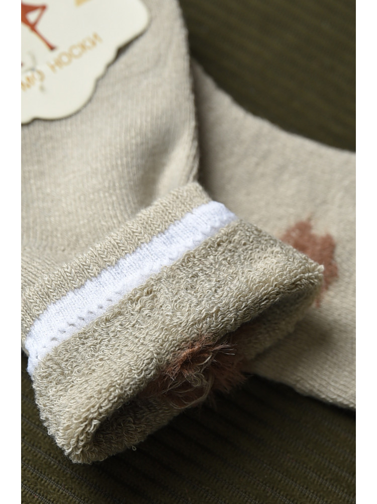 Шкарпетки дитячі махрові темно-бежевого кольору 597 167864C