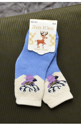 Шкарпетки дитячі махрові блакитного кольору 597 167869C