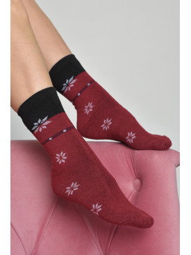 Шкарпетки махрові жіночі бордового кольору розмір 37-42 712 168013C