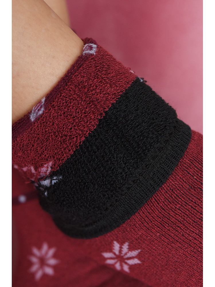 Шкарпетки махрові жіночі бордового кольору розмір 37-42 712 168013C