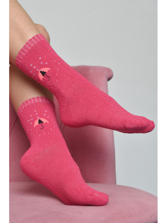 Носки махровые женские розового цвета размер 37-42 778 168017C