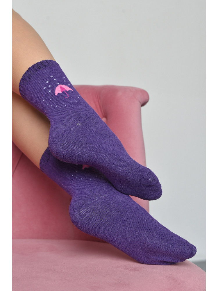 Шкарпетки махрові жіночі фіолетового кольору розмір 37-42 778 168021C