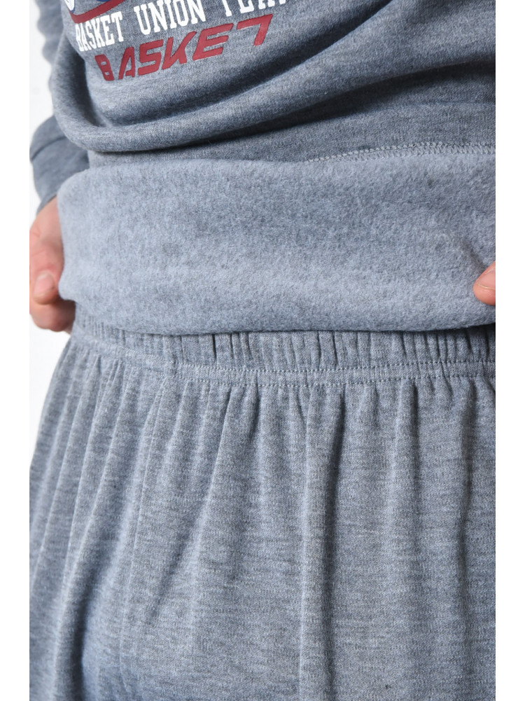 Пижама мужская с начесом полубатальная серого цвета 5023 168053C