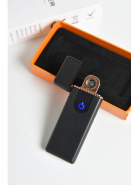 Зажигалка USB Supretto с дисплеем ветрозащитная черная 168099C