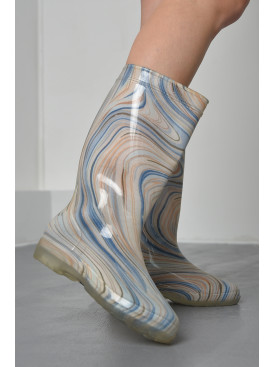 Чоботи силіконові жіночі високі світло-бежевого кольору 168118C Чоботи силіконові жіночі високі світло-бежевого кольору 168118C