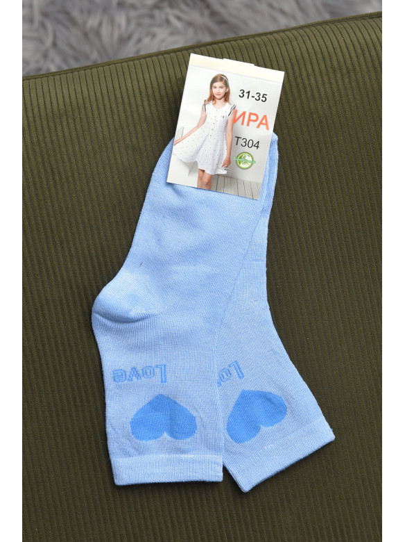 Носки для девочки голубого цвета с рисунком Т304 168276C
