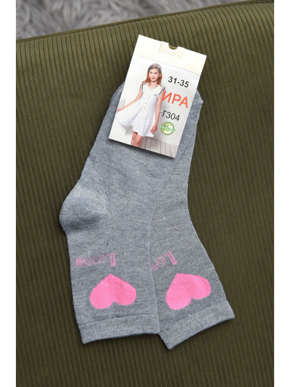 Носки для девочки серого цвета с рисунком Т304 168278C