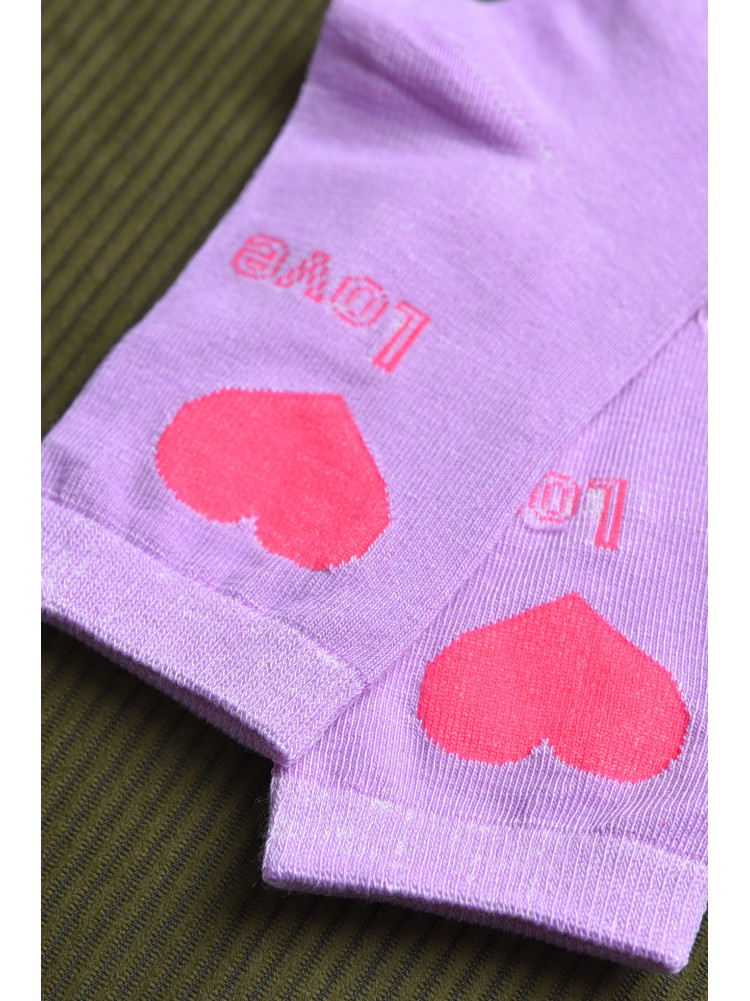 Шкарпетки для дівчинки фіолетового кольору з малюнком Т304 168279C