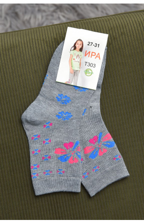 Носки для девочки серого цвета с рисунком Т303 168283C