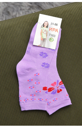 Носки для девочки сиреневого цвета с рисунком Т303 168284C