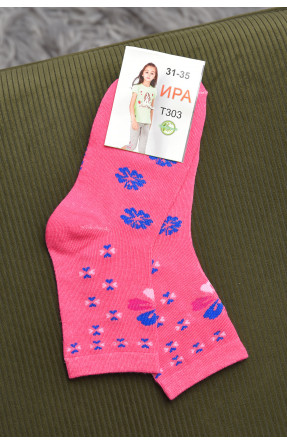 Носки для девочки розового цвета с рисунком Т303 168285C