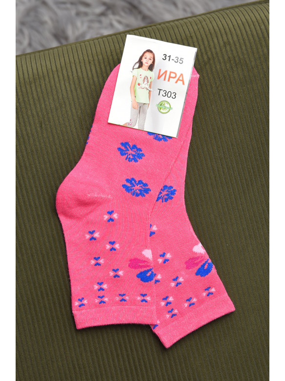 Носки для девочки розового цвета с рисунком Т303 168285C