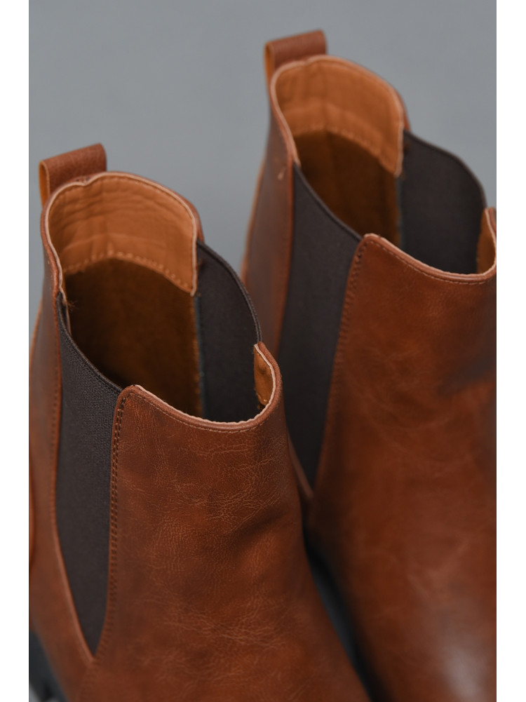 Черевики жіночі демісезонні коричневого кольору 168370C