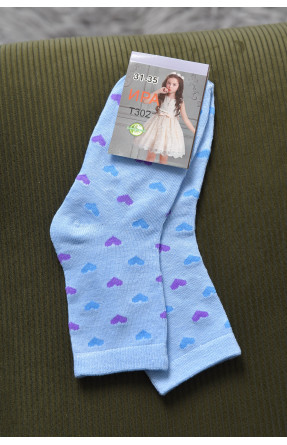 Шкарпетки для дівчинки блакитного кольору з малюнком Т302 168373C