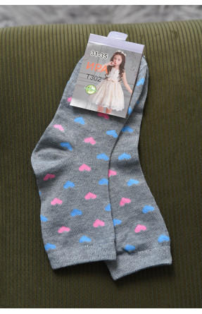 Шкарпетки для дівчинки сірого кольору з малюнком Т302 168382C