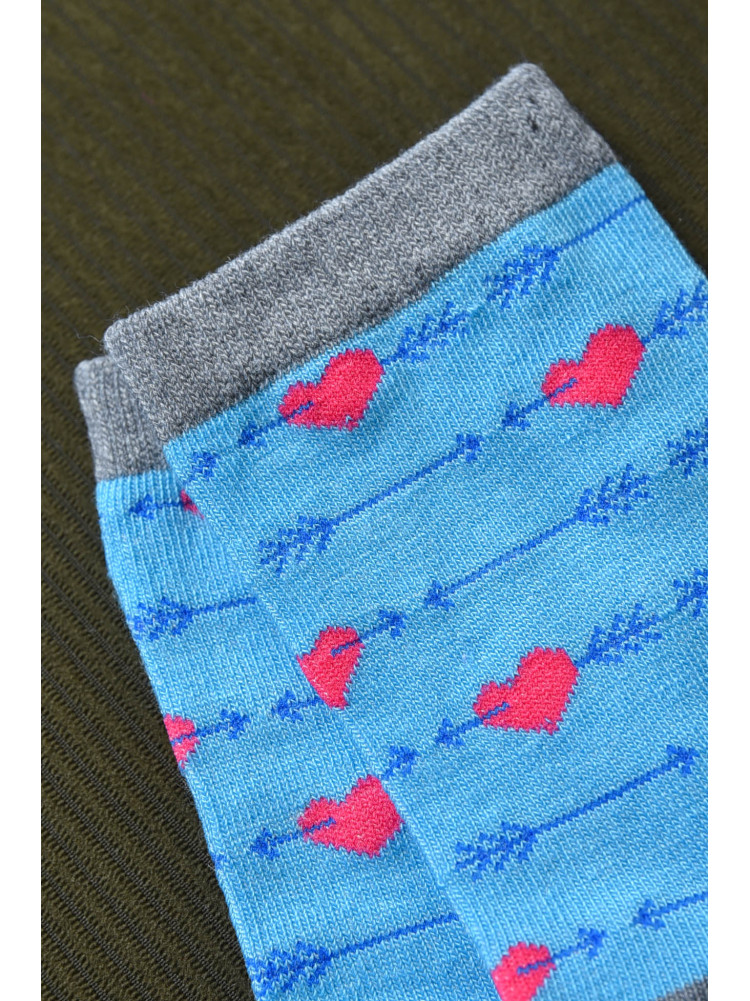 Носки для девочки голубого цвета с рисунком Т301 168388C