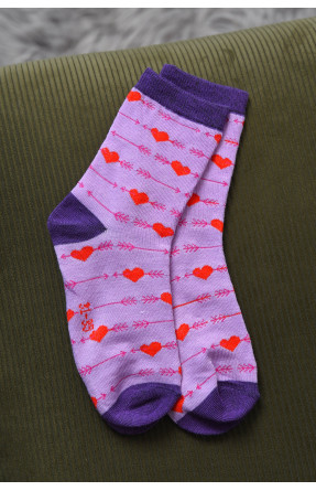 Носки для девочки фиолетового цвета с рисунком Т301 168394C