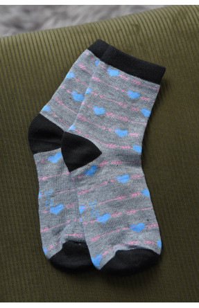 Шкарпетки для дівчинки сірого кольору з малюнком Т301 168395C