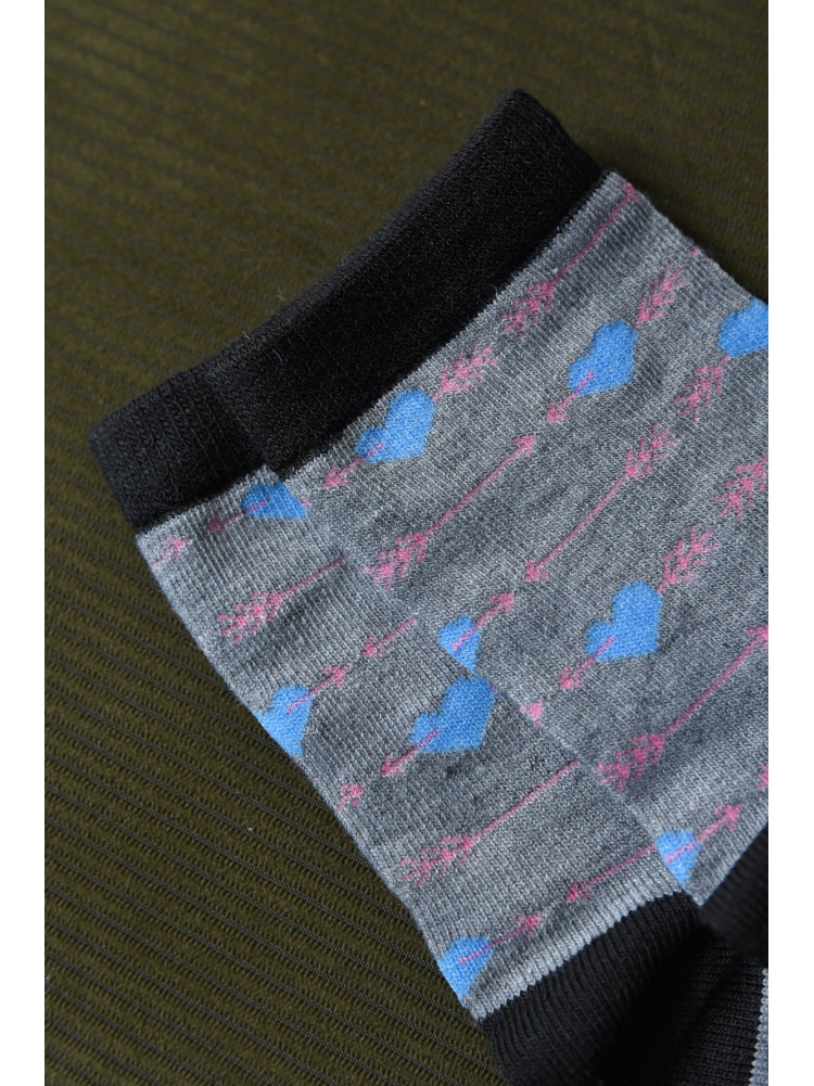 Носки для девочки серого цвета с рисунком Т301 168395C